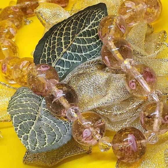 New, Pink Murano Style Glass, Beaded Necklace in Silverstone, 20 inches - Picture 3 of 7